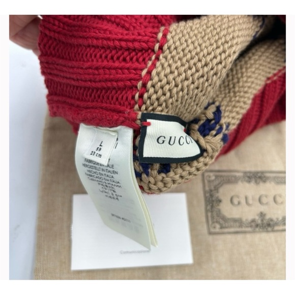 Gucci GG knit beanie hat size large fits like extra large made in Italy - Picture 5 of 5